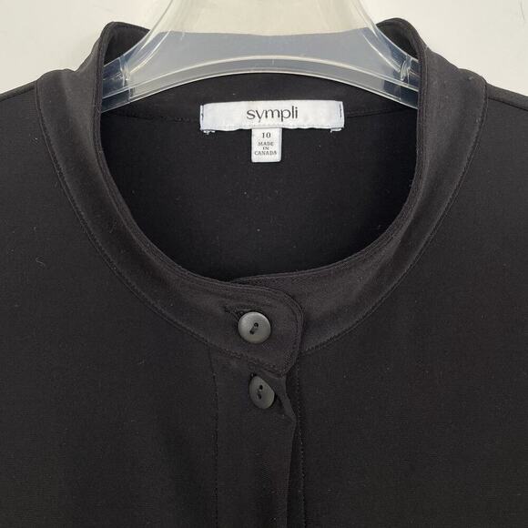 SYMPLI Cardigan Jacket Size 10 Black Slinky Knit Stretch Comfort Casual Career - Picture 6 of 13